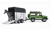 Джип Land Rover Defender с прицепом для перевозки лошадей + лошадка