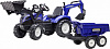 Детский трактор 3090W New Holland на педалях с прицепом, передним и задним ковшами