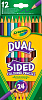 12 двухсторонних цветных карандашей 3+