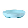 Силиконовая тарелка с подставкой-присоской, blue