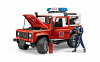 Джип Пожарный Land Rover Defender, свет и звук,  + фигурка пожарника