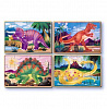 Динозавры, набор из 4 пазлов