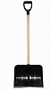 Лопата для уборки снега Snow pusher с деревянным черенком 41х121см черная