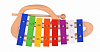 Музыкальный инструмент Ксилофон радуга с ручкой (61979G)