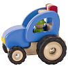 Машинка деревянная Трактор, синий, 14,5 см (55928G)