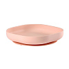 Силиконовая тарелка с подставкой-присоской, pink