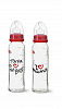 Стеклянная бутылочка Премиум антиколиковая с соской формы Дентал Мама Папа, 240 мл